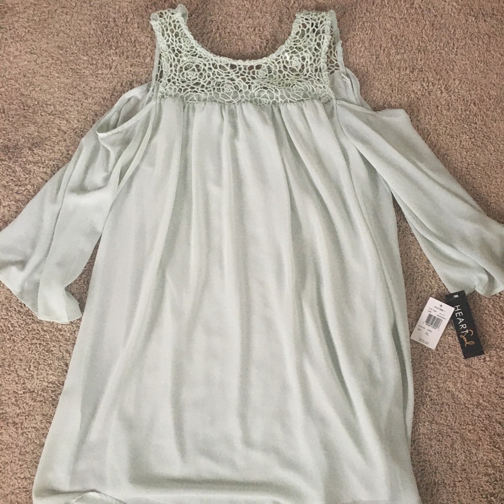 Sleeved Mint Lace Flare Dress